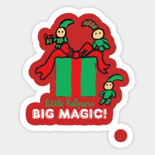 Hand Drawn Little Helpers Big Magic Christmas Sticker